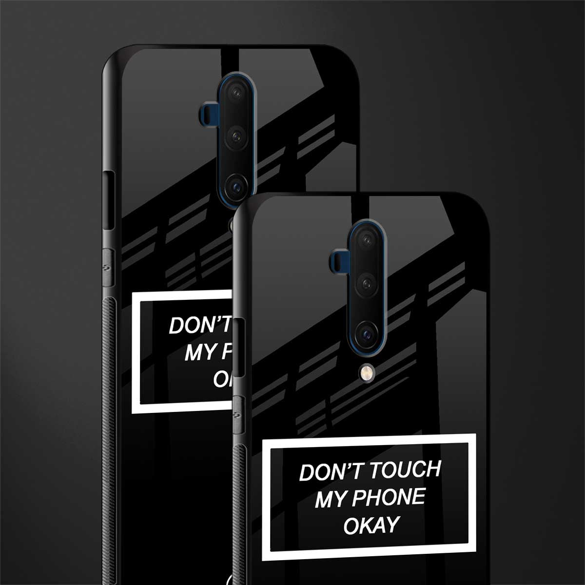 don't touch my phone black glass case for oneplus 7t pro image-2