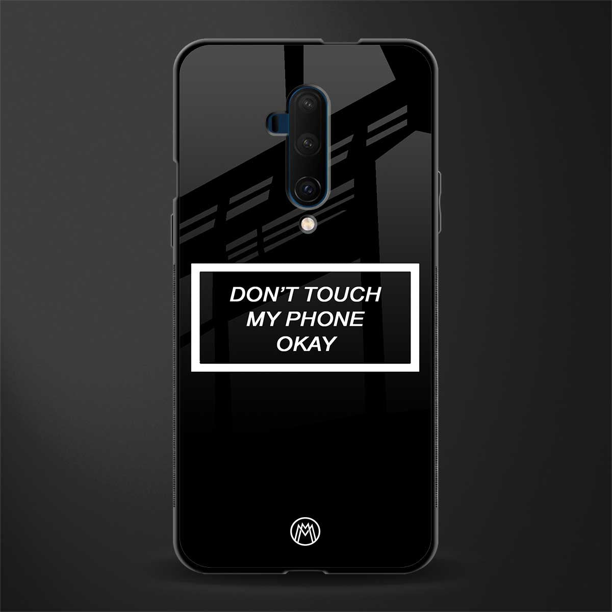 don't touch my phone black glass case for oneplus 7t pro image