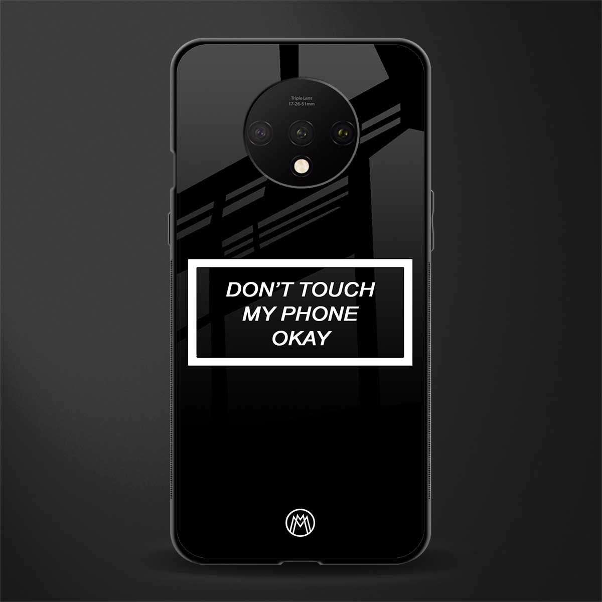 don't touch my phone black glass case for oneplus 7t image