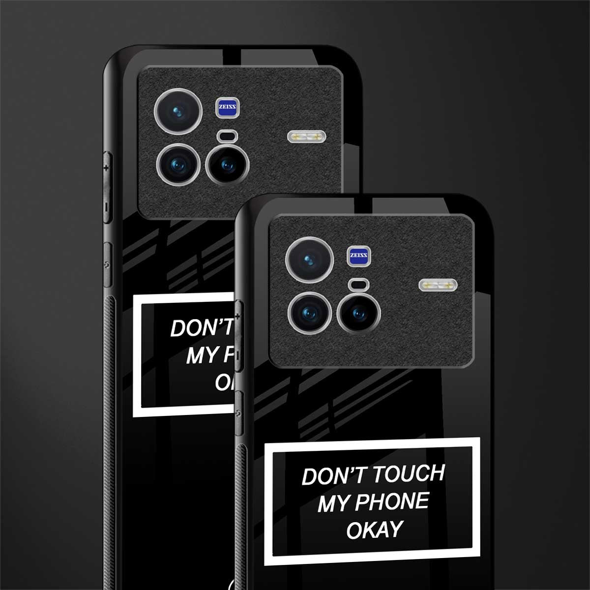 don't touch my phone black glass case for vivo x80 image-2