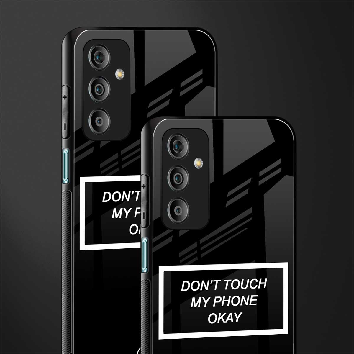 don't touch my phone black back phone cover | glass case for samsung galaxy f23 5g