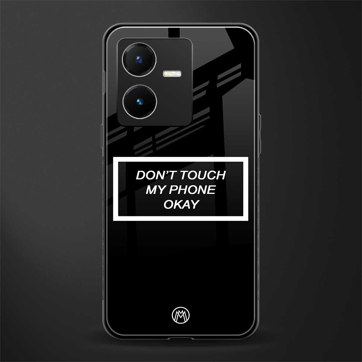 don't touch my phone black back phone cover | glass case for vivo y22