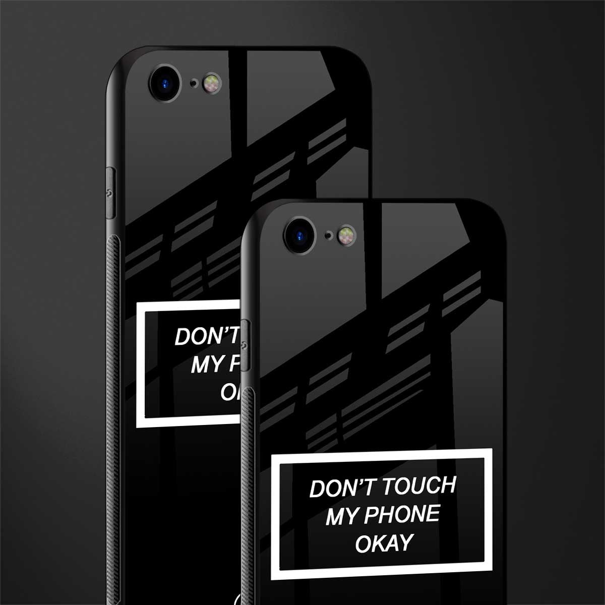don't touch my phone black glass case for iphone 8 image-2