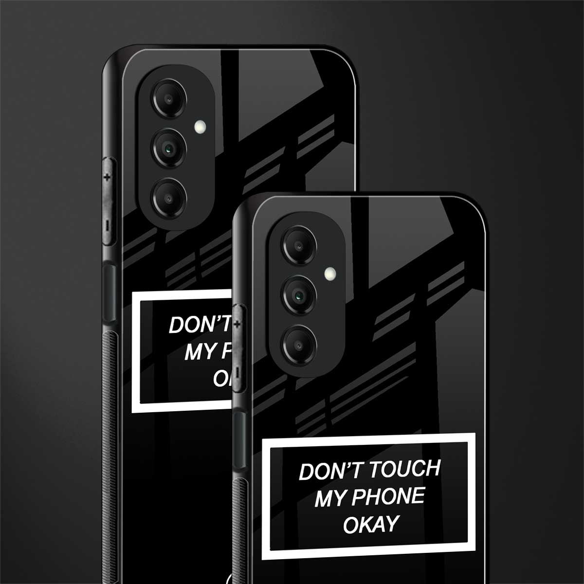 don't touch my phone black back phone cover | glass case for samsung galaxy a14 5g
