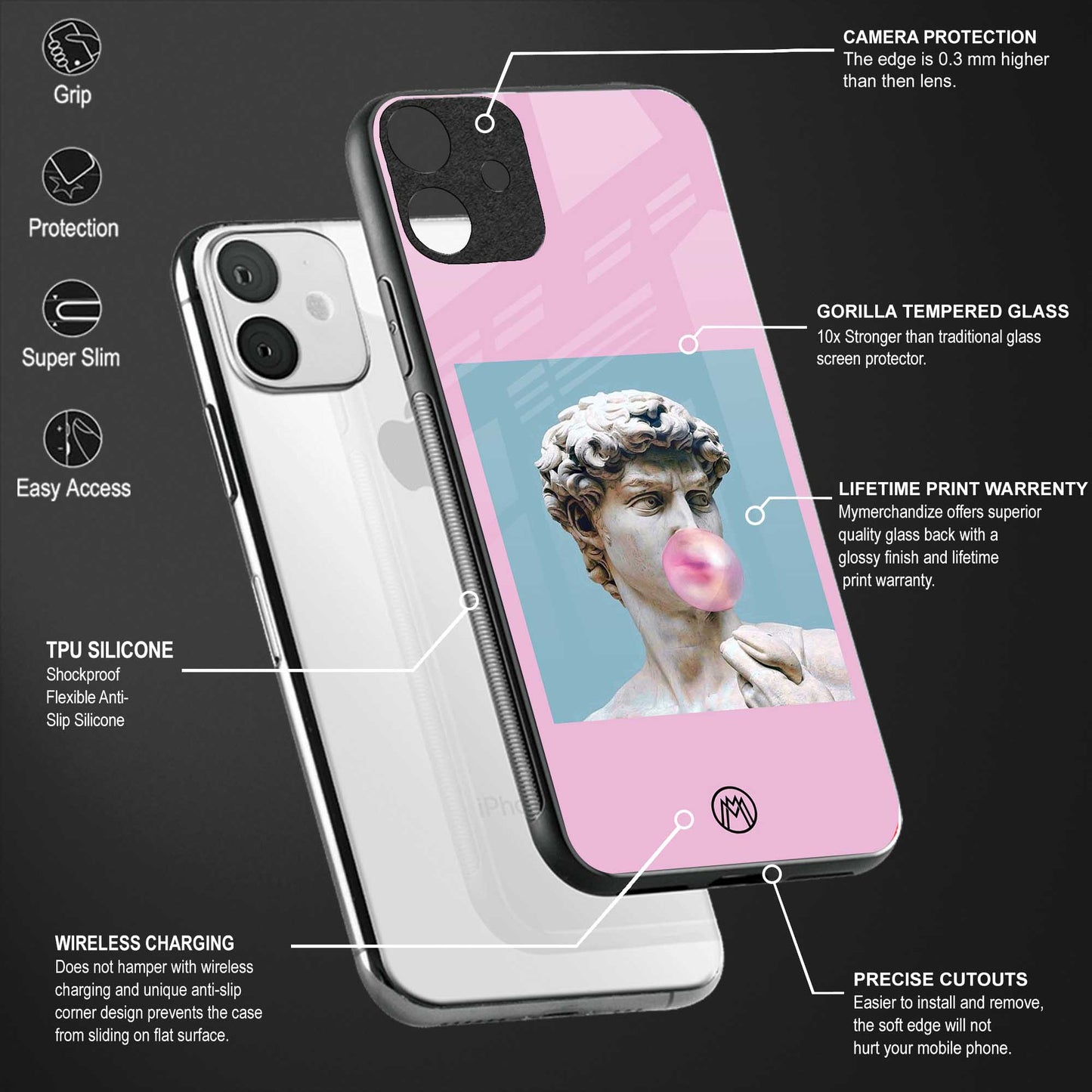 dope david michelangelo back phone cover | glass case for oppo a74 4g