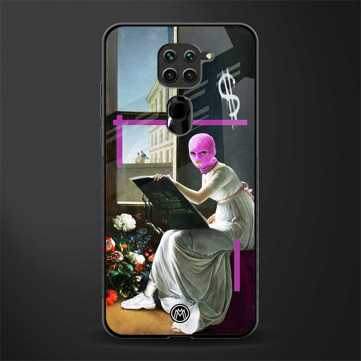 dope diva glass case for redmi note 9 image