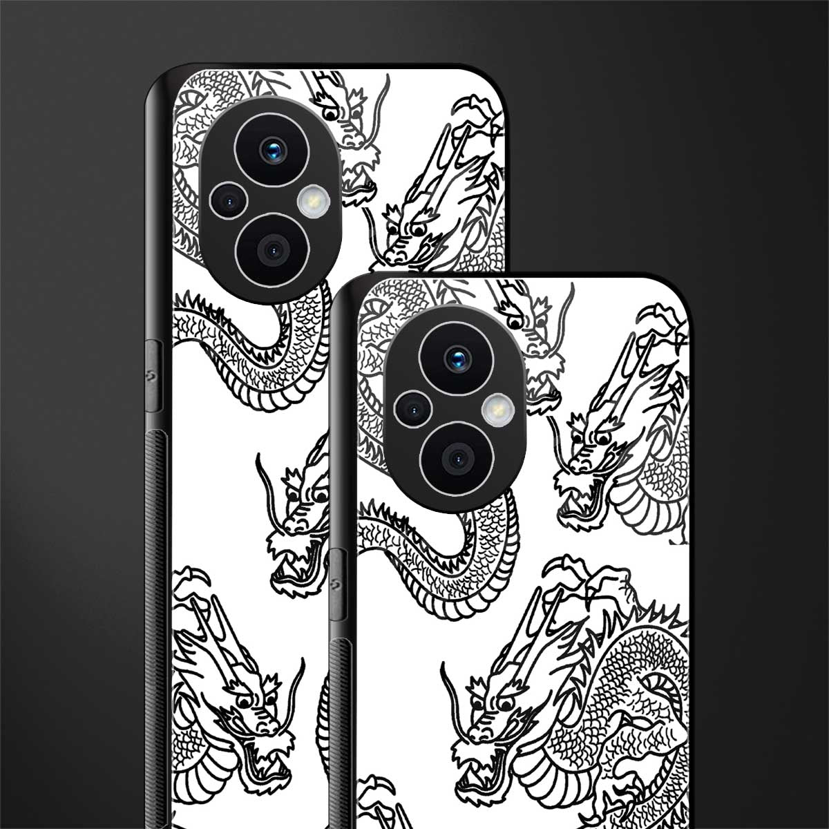 dragons lite back phone cover | glass case for oppo f21 pro 5g