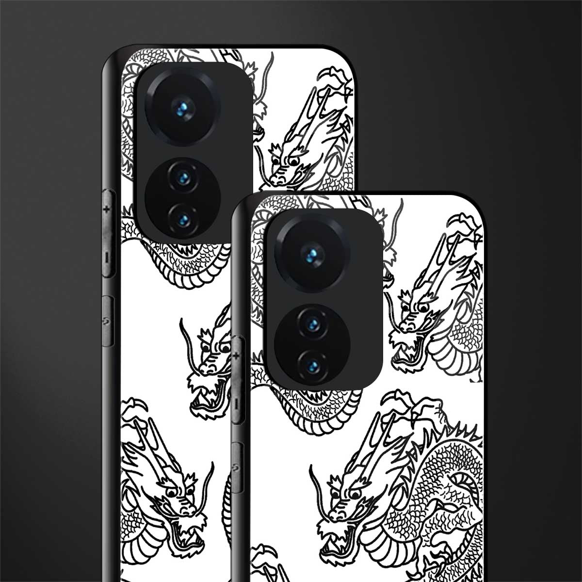dragons lite back phone cover | glass case for vivo t1 44w 4g
