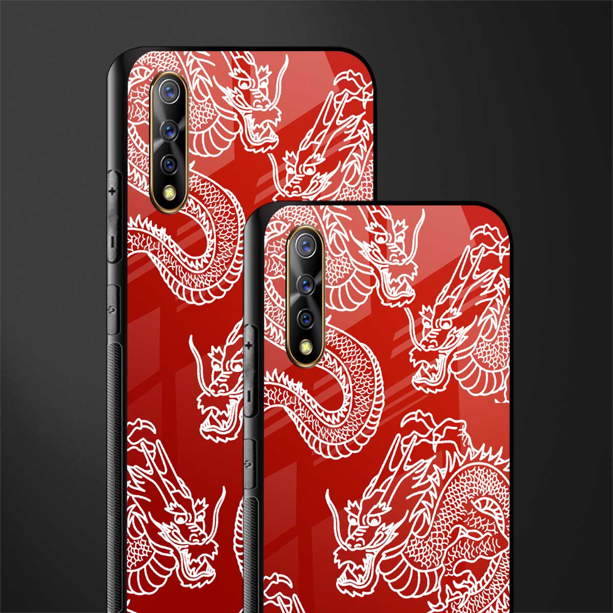 dragons red glass case for vivo z1x image-2