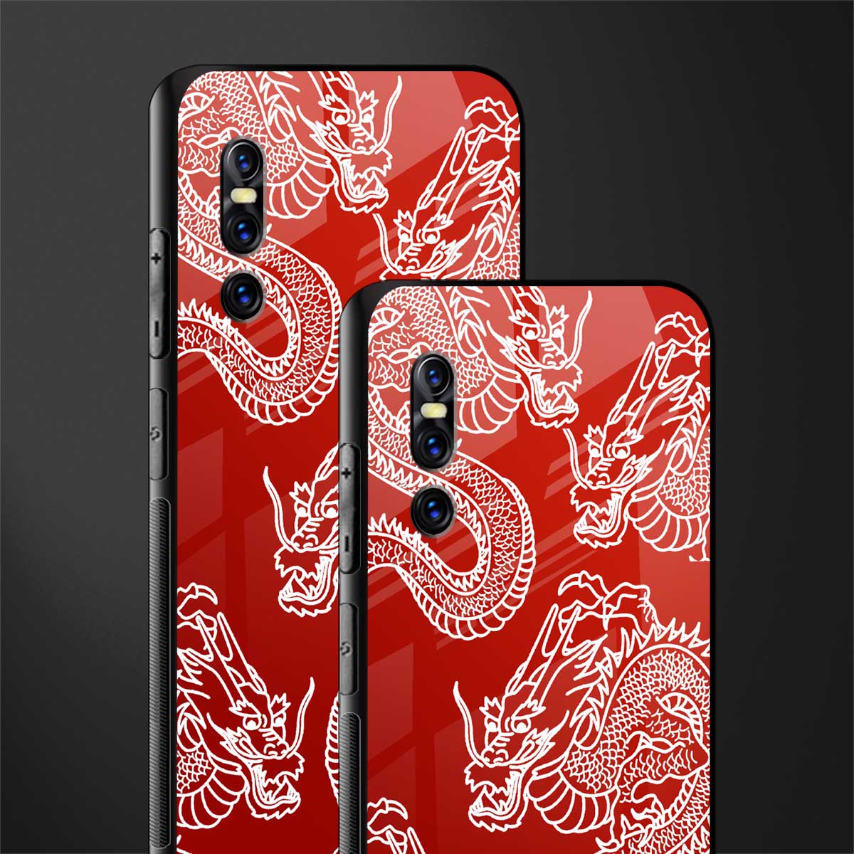 dragons red glass case for vivo v15 pro image-2