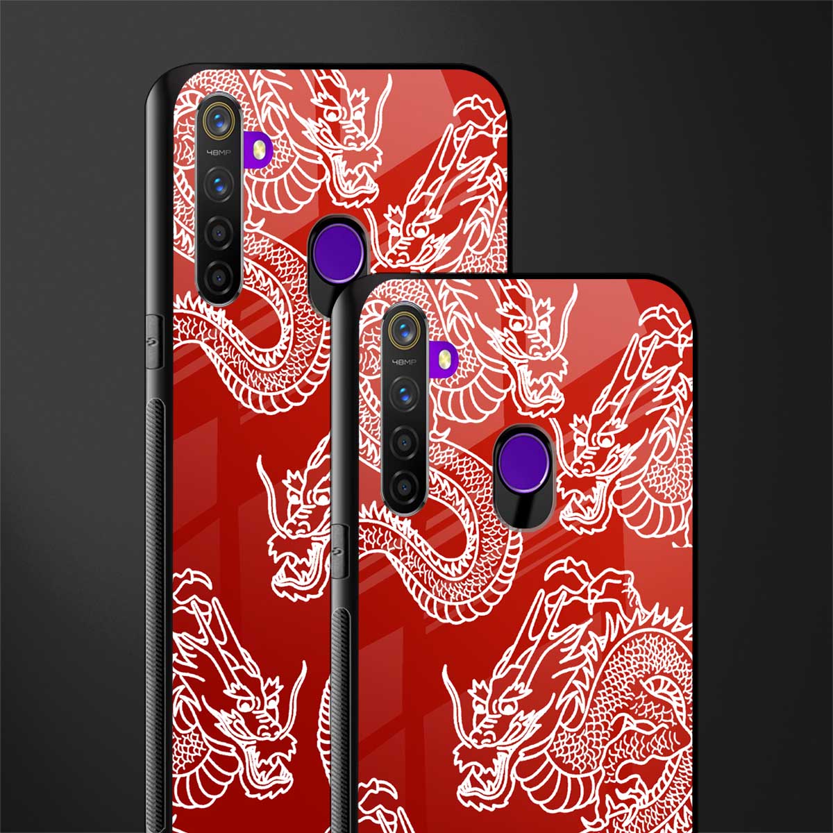 dragons red glass case for realme 5 image-2