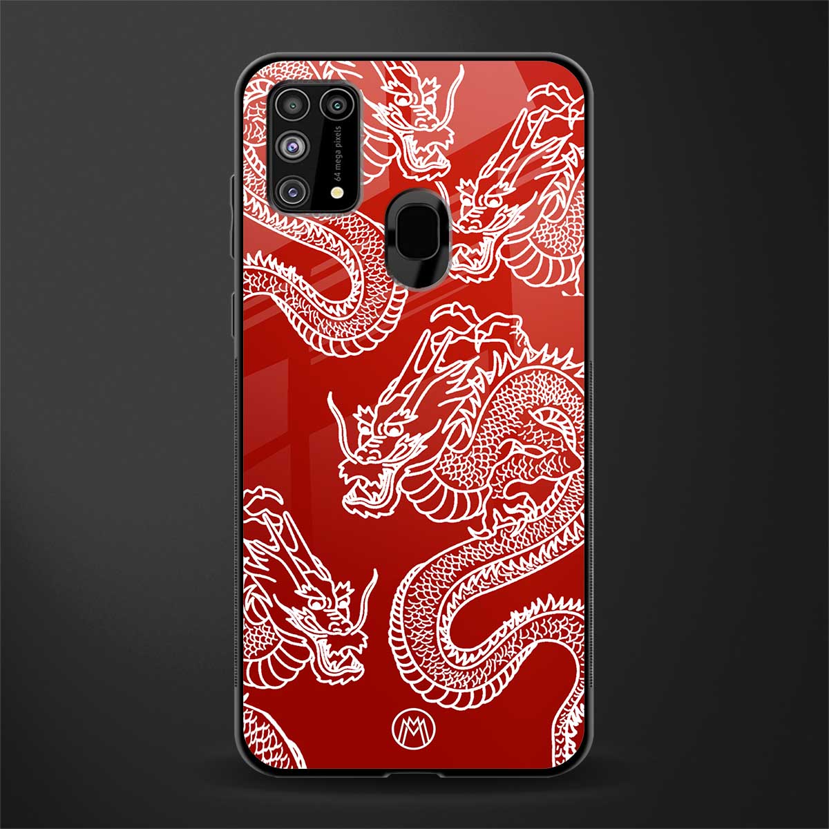 dragons red glass case for samsung galaxy m31 prime edition image
