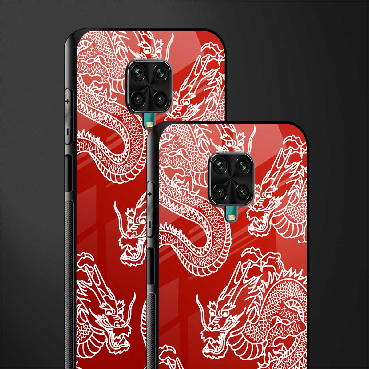 dragons red glass case for redmi note 9 pro image-2