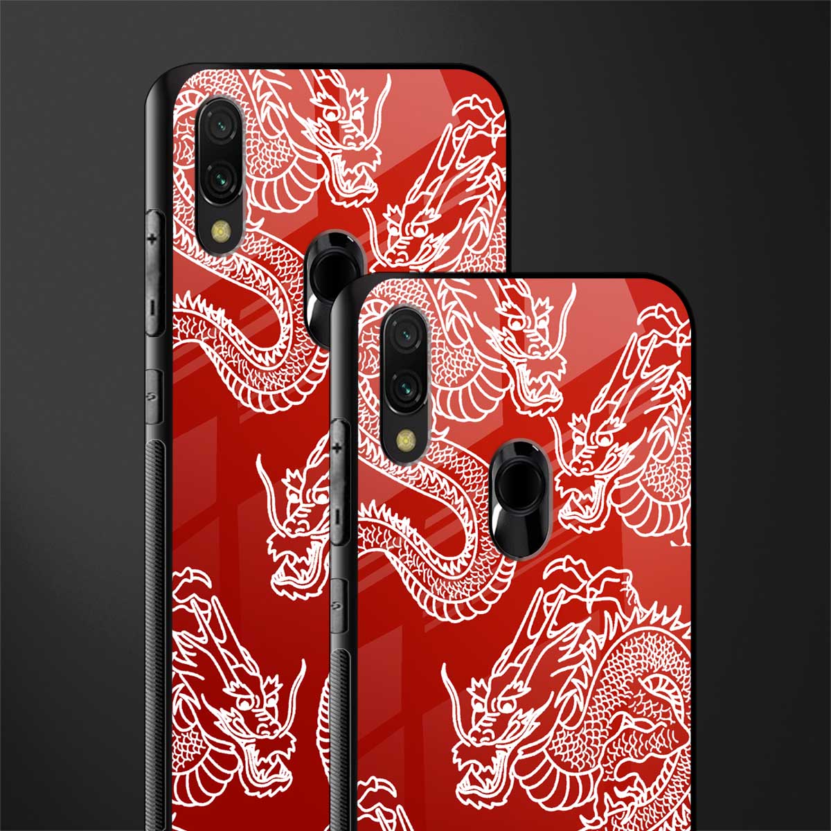 dragons red glass case for redmi y3 image-2