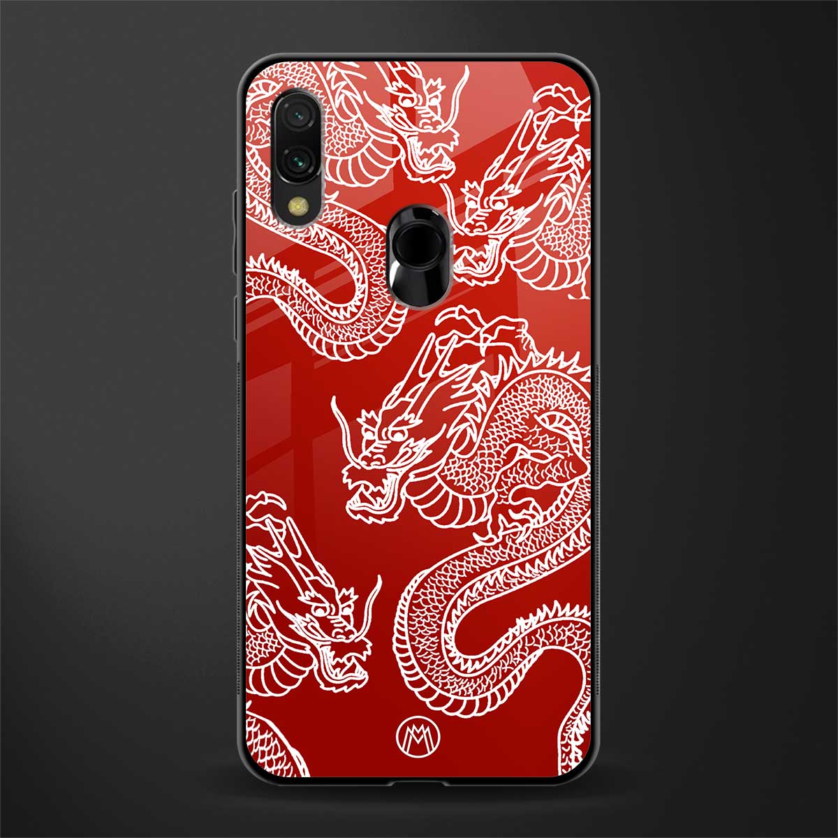 dragons red glass case for redmi y3 image