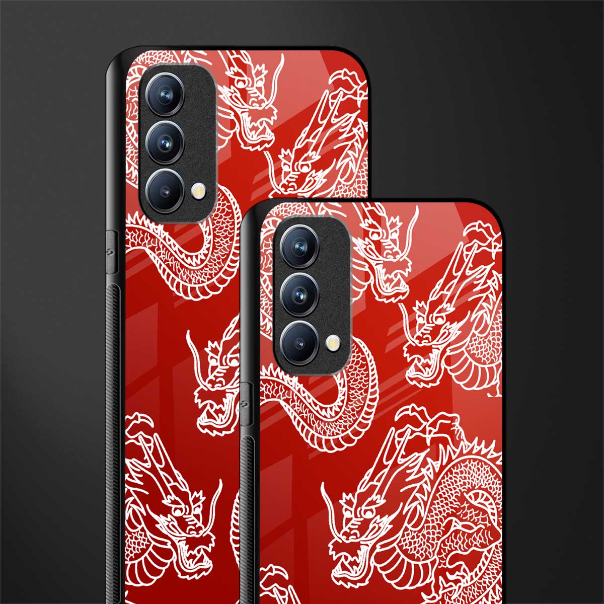 dragons red glass case for oppo f19s image-2