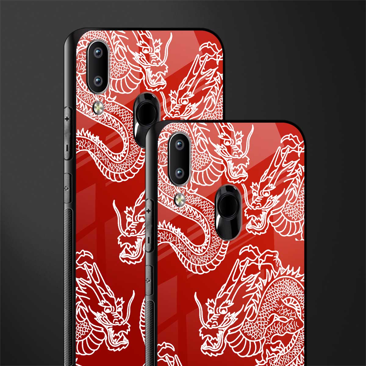 dragons red glass case for vivo y91 image-2