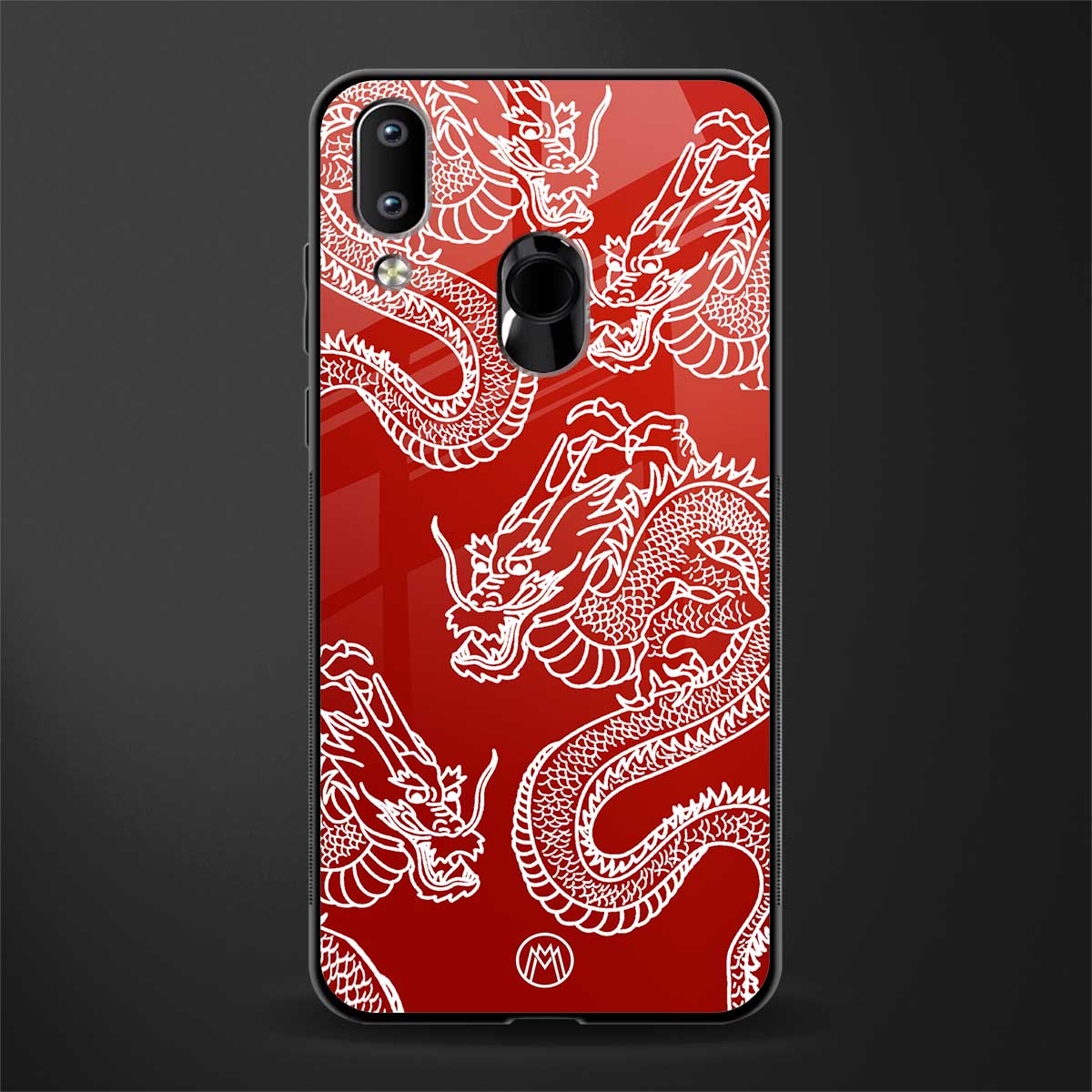 dragons red glass case for vivo y91 image