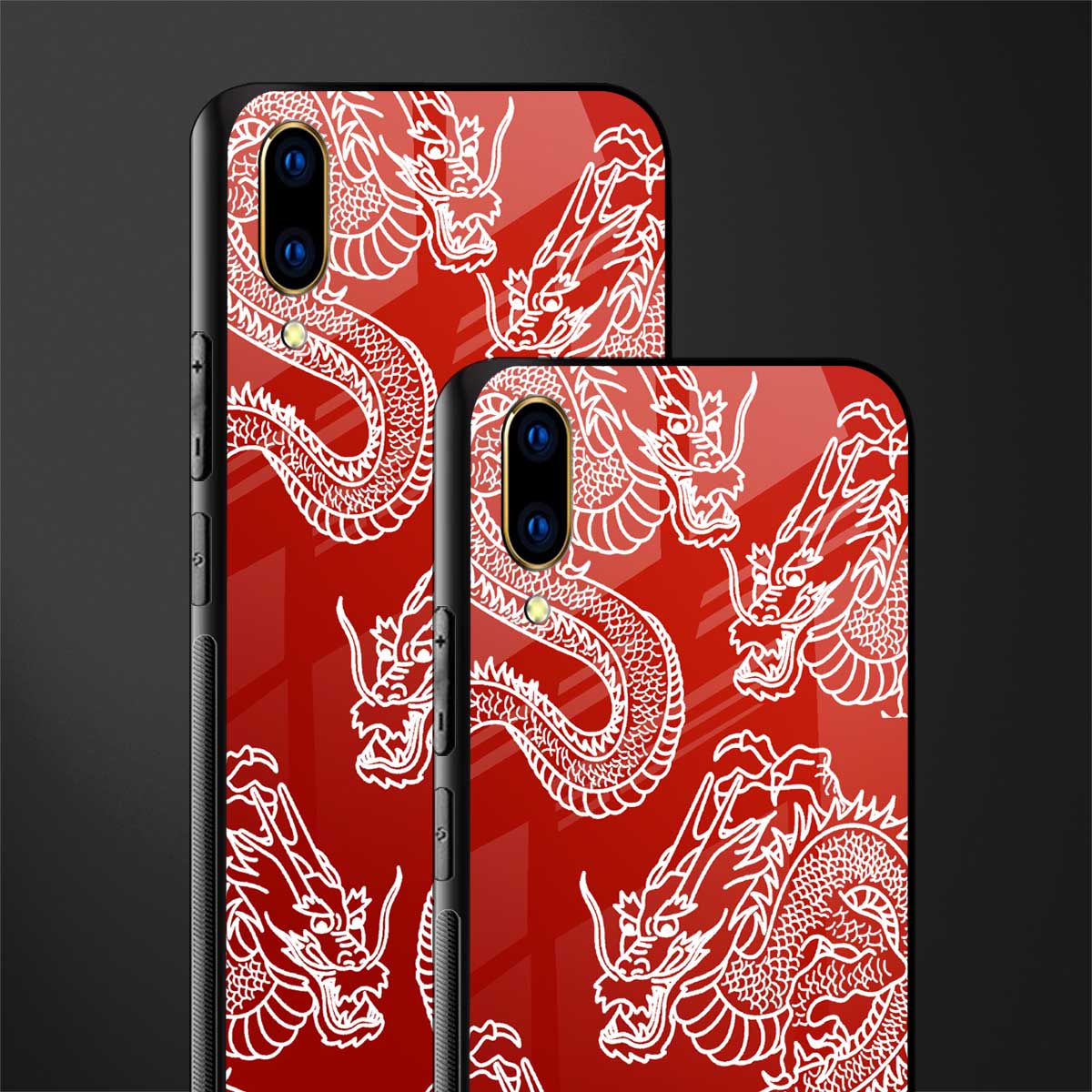 dragons red glass case for vivo v11 pro image-2