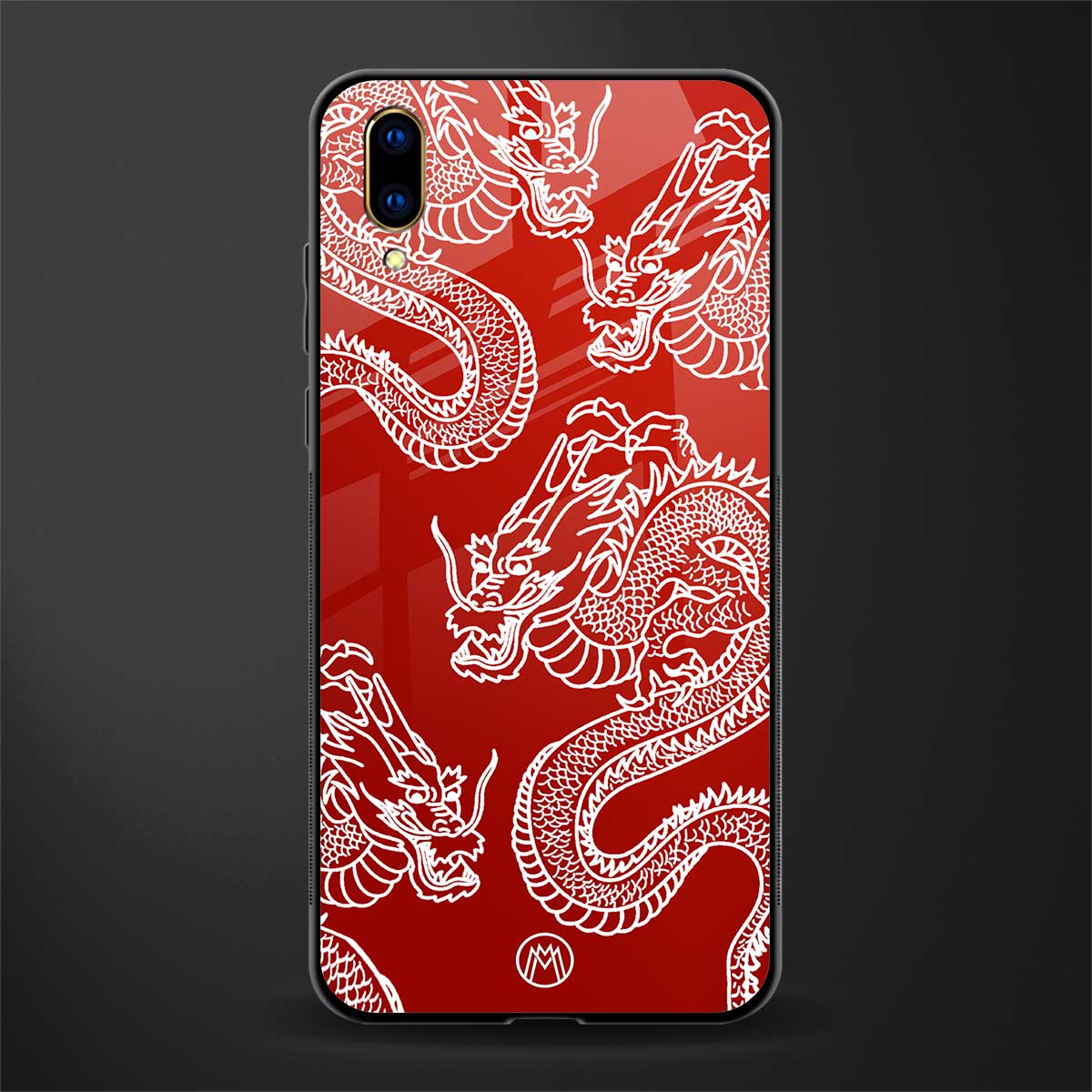 dragons red glass case for vivo v11 pro image