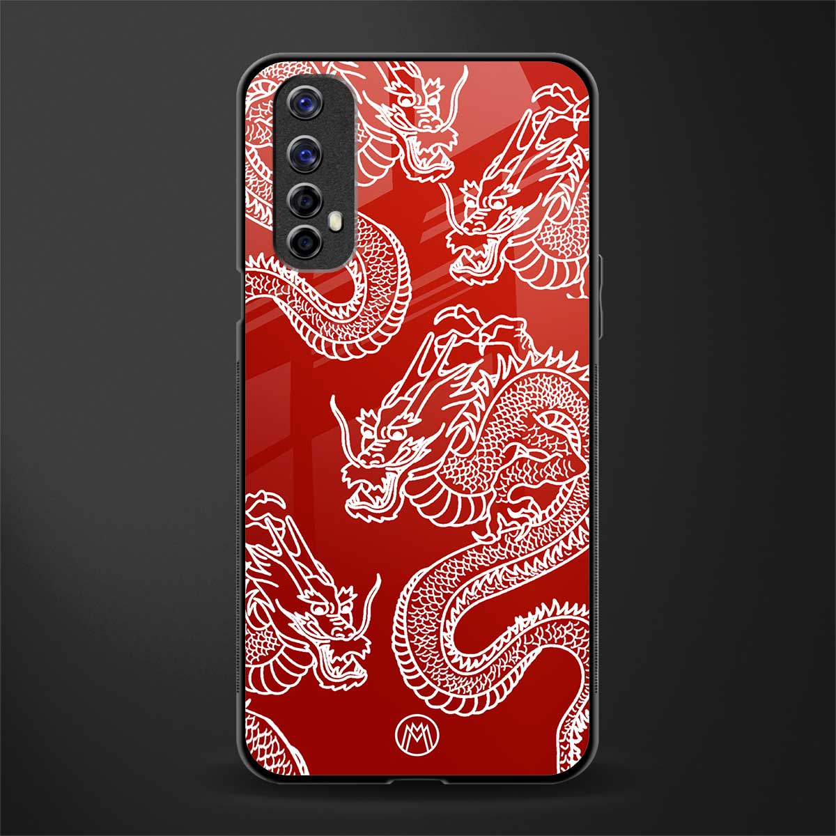 dragons red glass case for realme 7 image