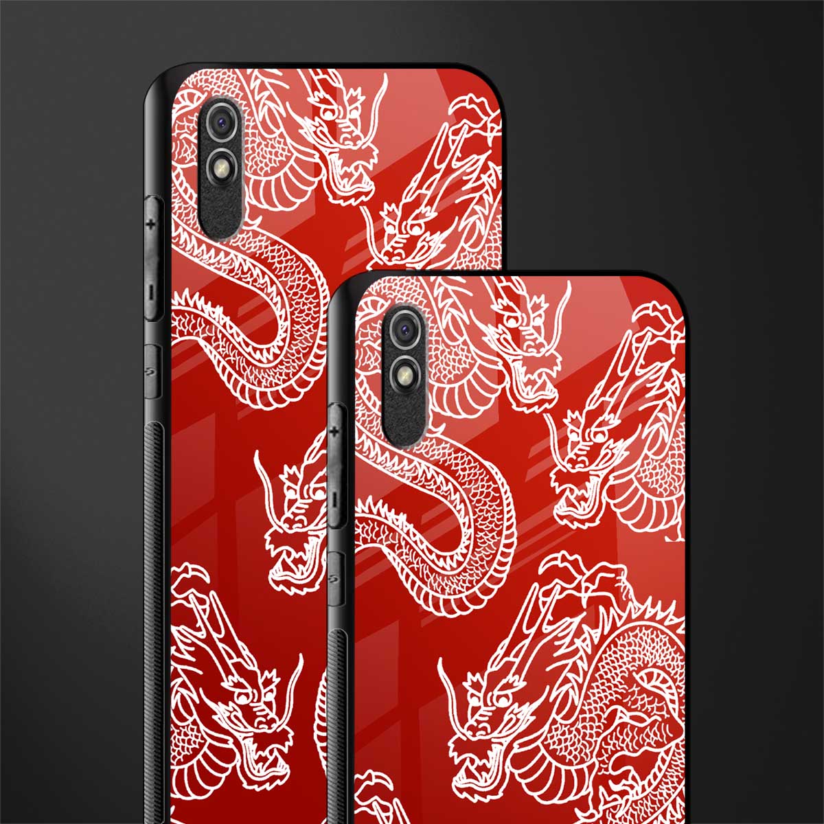 dragons red glass case for redmi 9a image-2