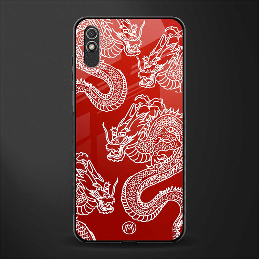 dragons red glass case for redmi 9a image