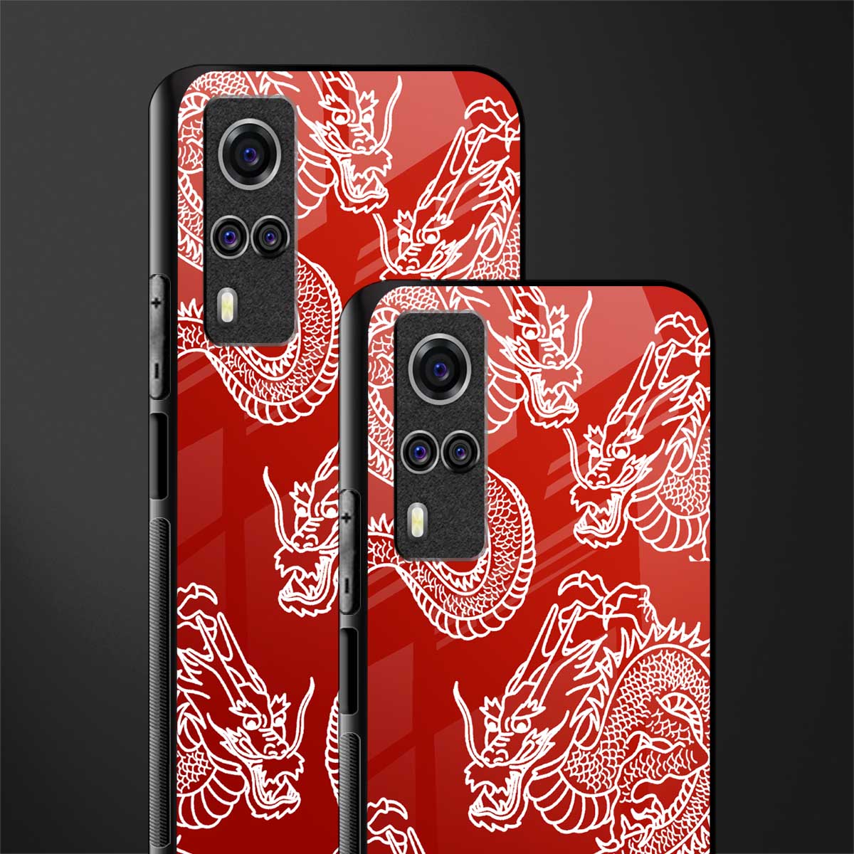 dragons red glass case for vivo y51 image-2