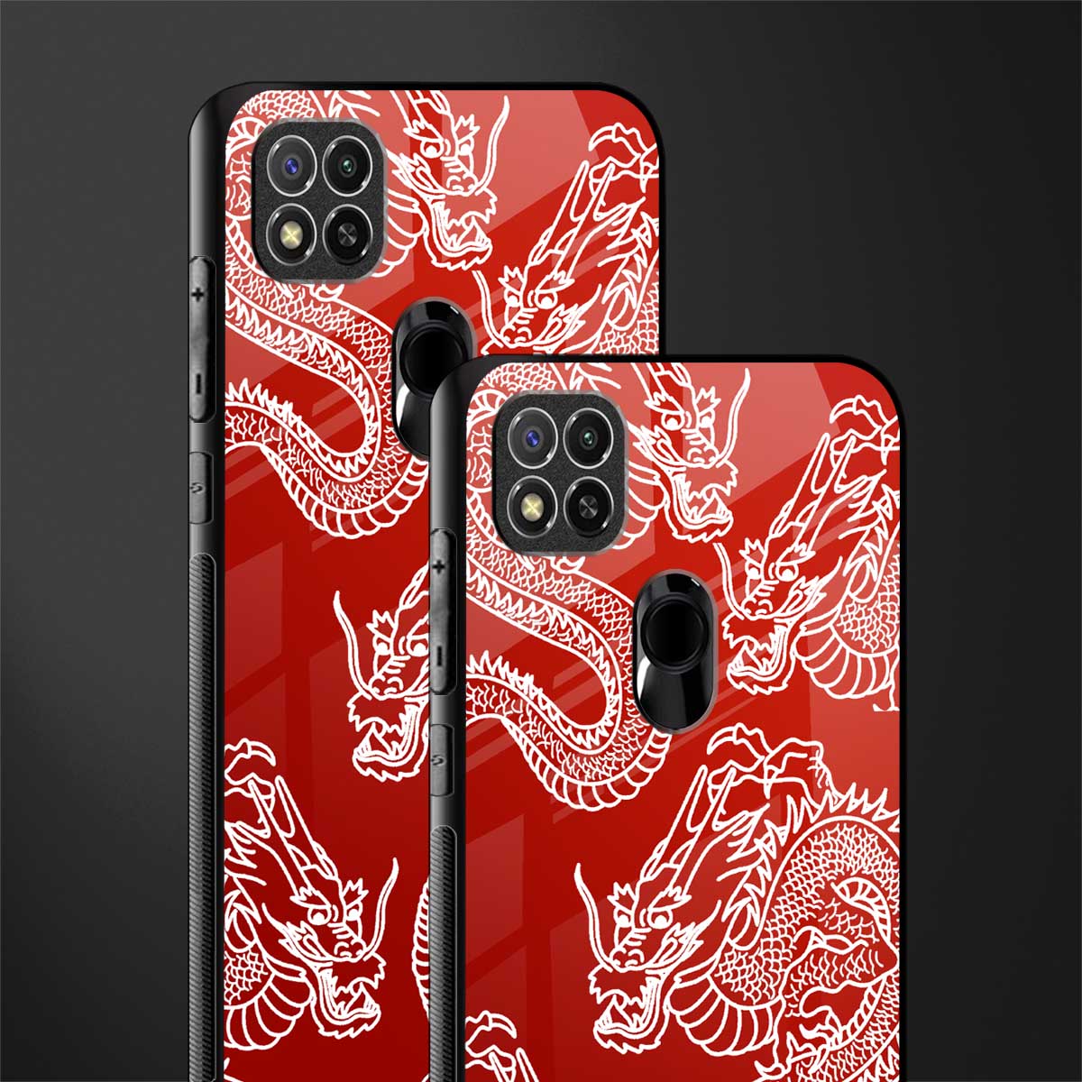 dragons red glass case for redmi 9 image-2