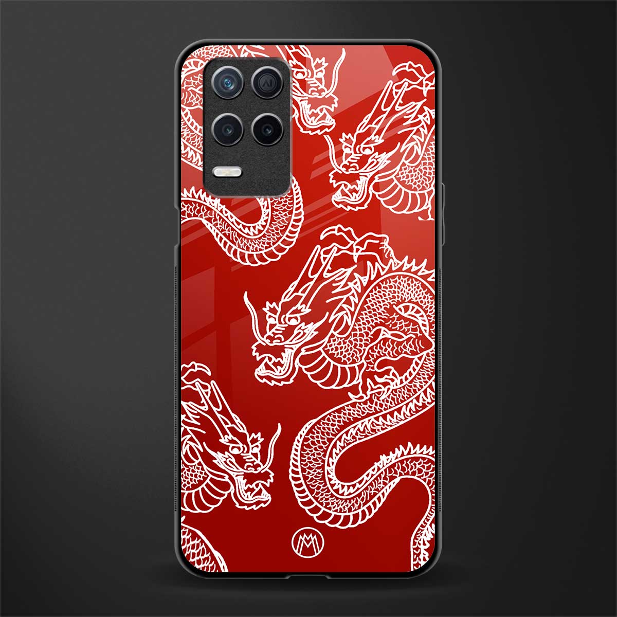 dragons red glass case for realme narzo 30 5g image