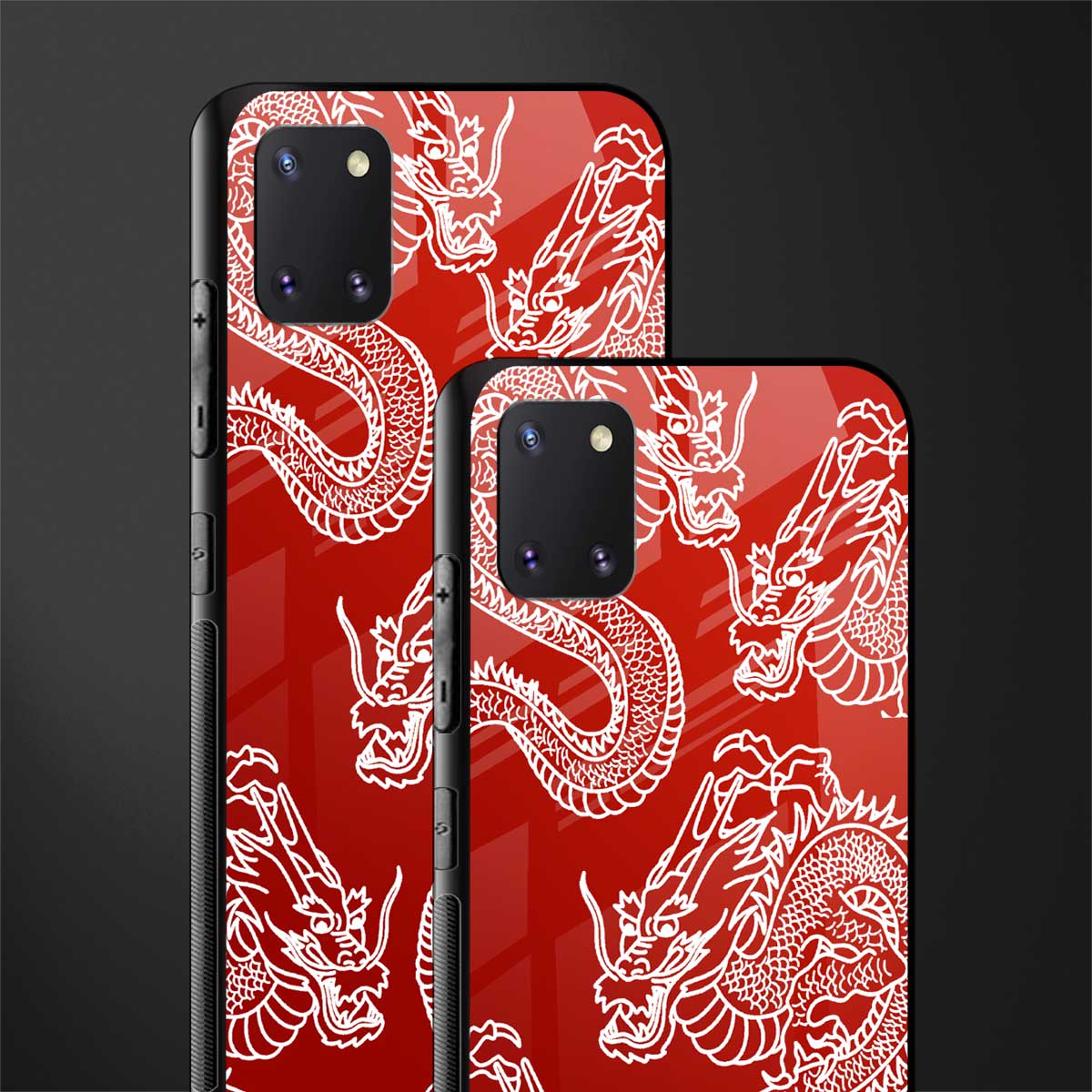 dragons red glass case for samsung a81 image-2