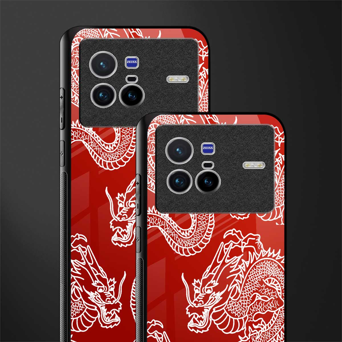 dragons red glass case for vivo x80 image-2