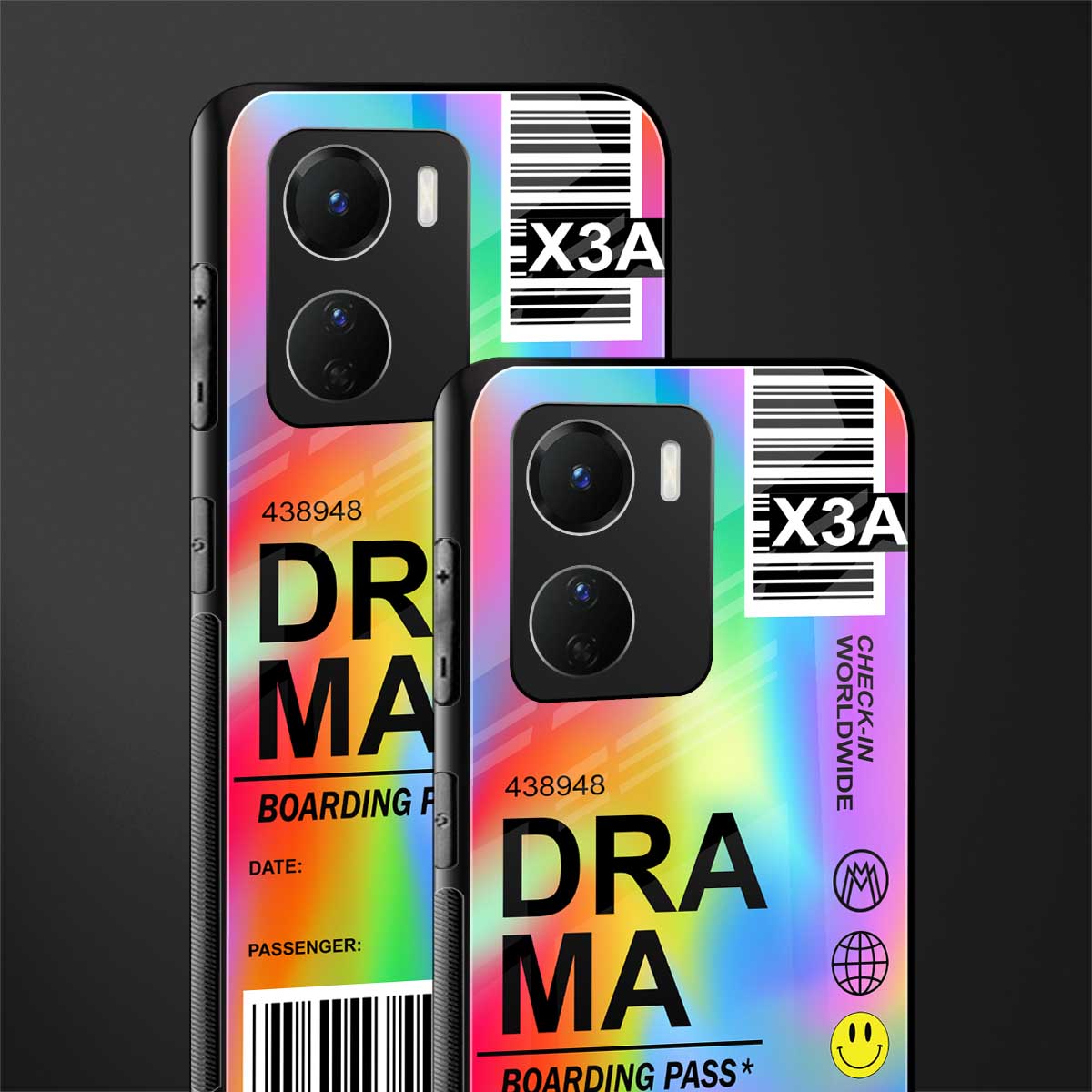 drama back phone cover | glass case for vivo y16