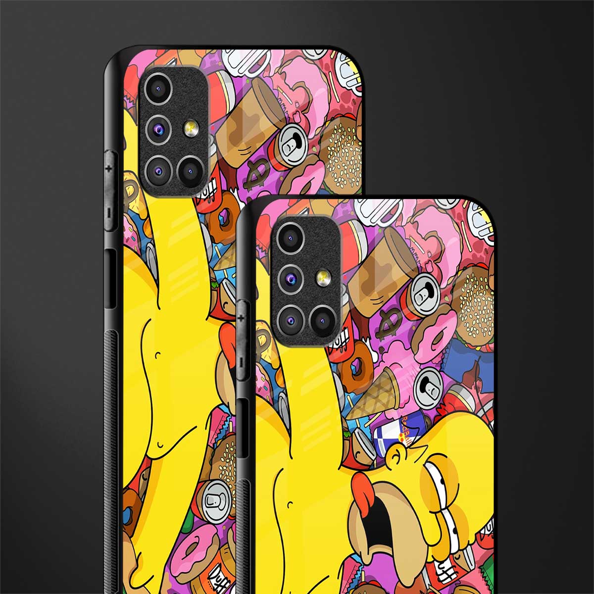 drunk homer simpsons glass case for samsung galaxy m51 image-2