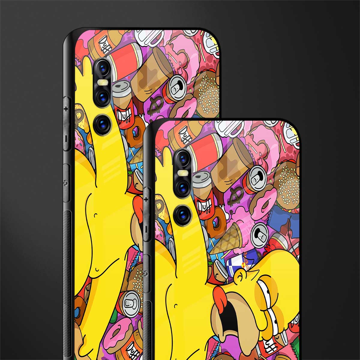 drunk homer simpsons glass case for vivo v15 pro image-2