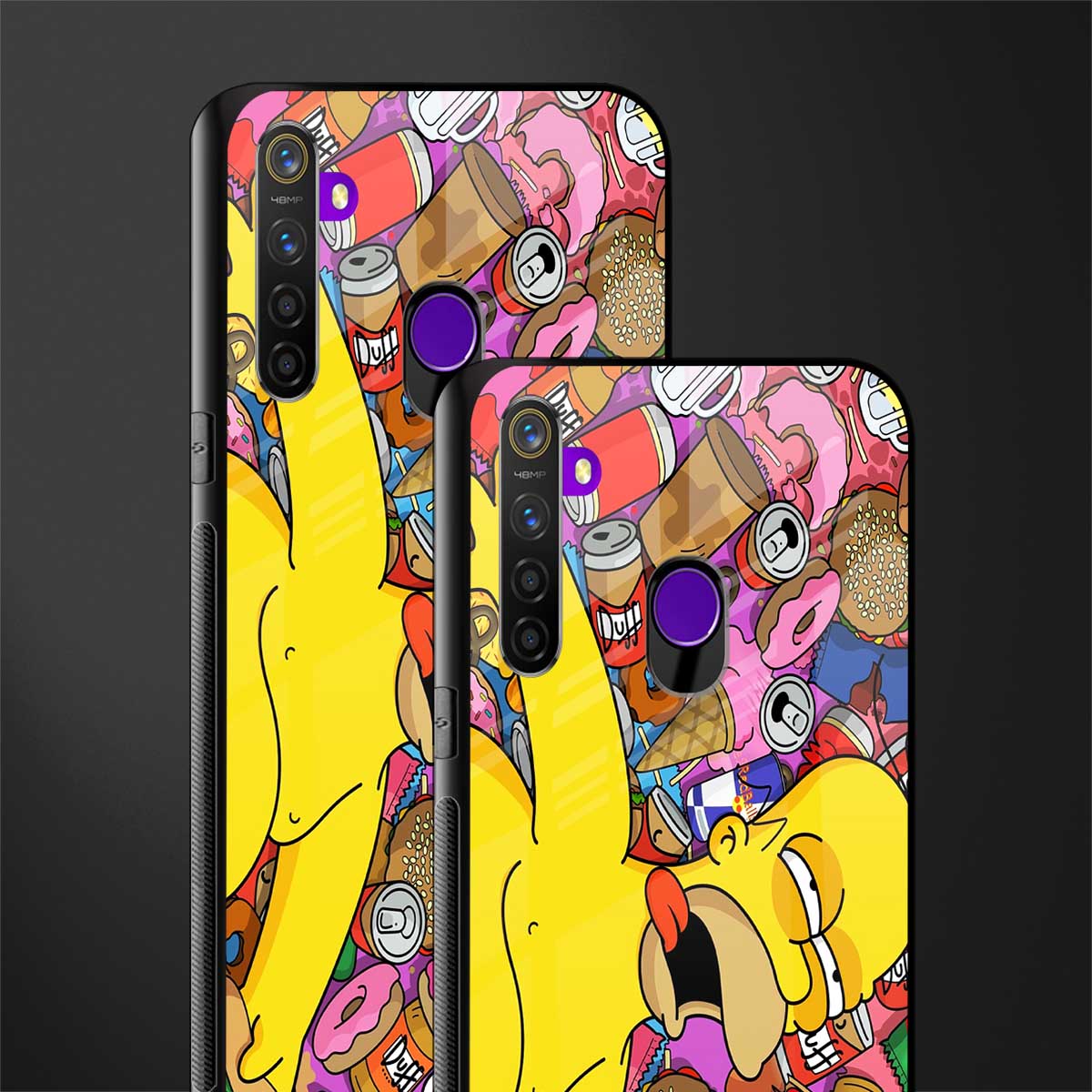 drunk homer simpsons glass case for realme 5s image-2