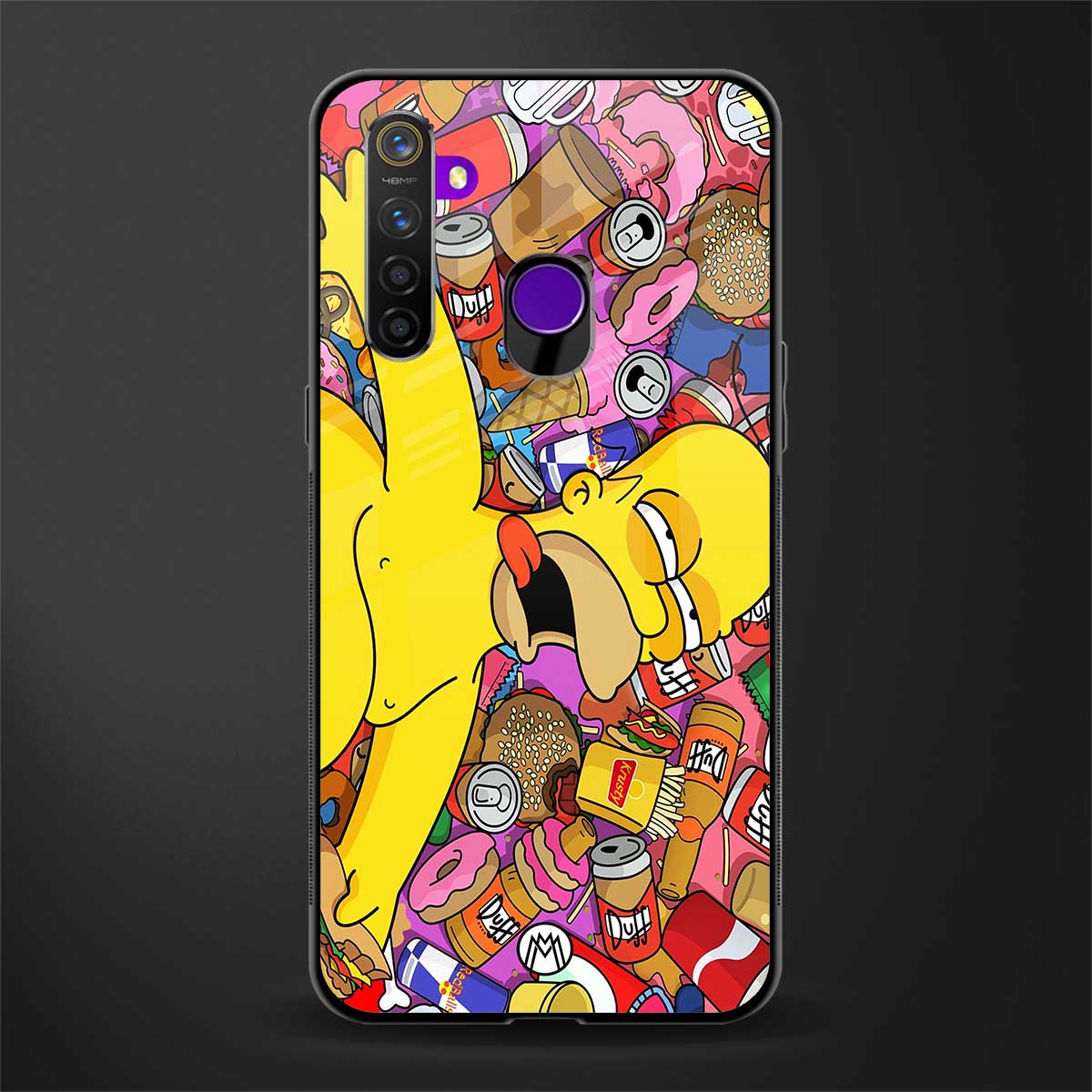 drunk homer simpsons glass case for realme 5s image