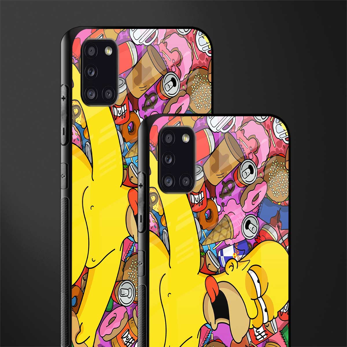 drunk homer simpsons glass case for samsung galaxy a31 image-2