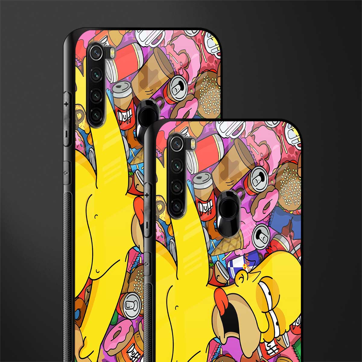 drunk homer simpsons glass case for redmi note 8 image-2