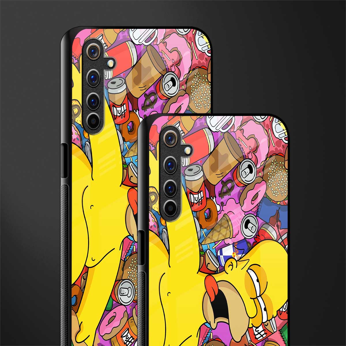 drunk homer simpsons glass case for realme 6i image-2