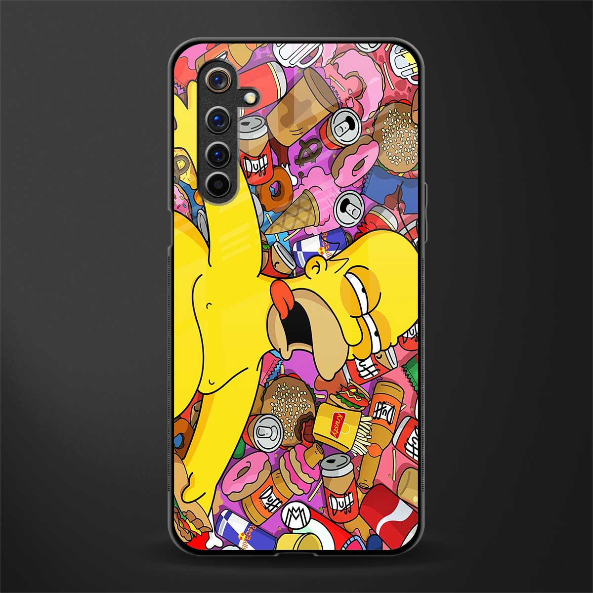 drunk homer simpsons glass case for realme 6i image