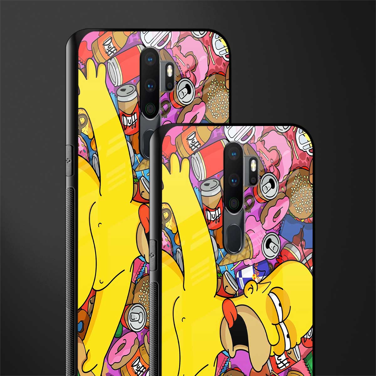 drunk homer simpsons glass case for oppo a9 2020 image-2