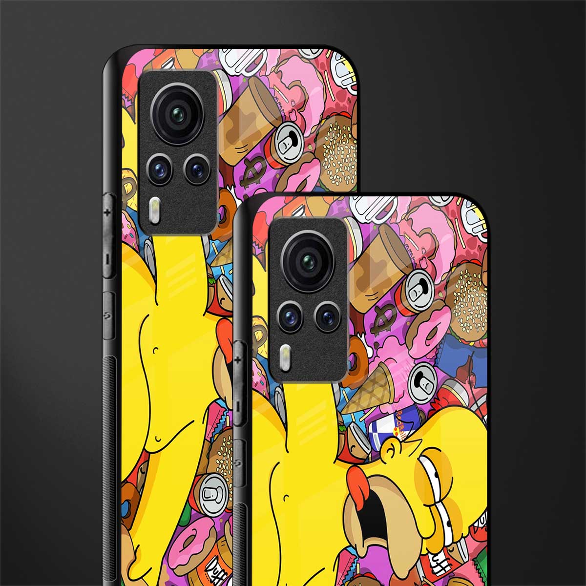 drunk homer simpsons glass case for vivo x60 pro image-2