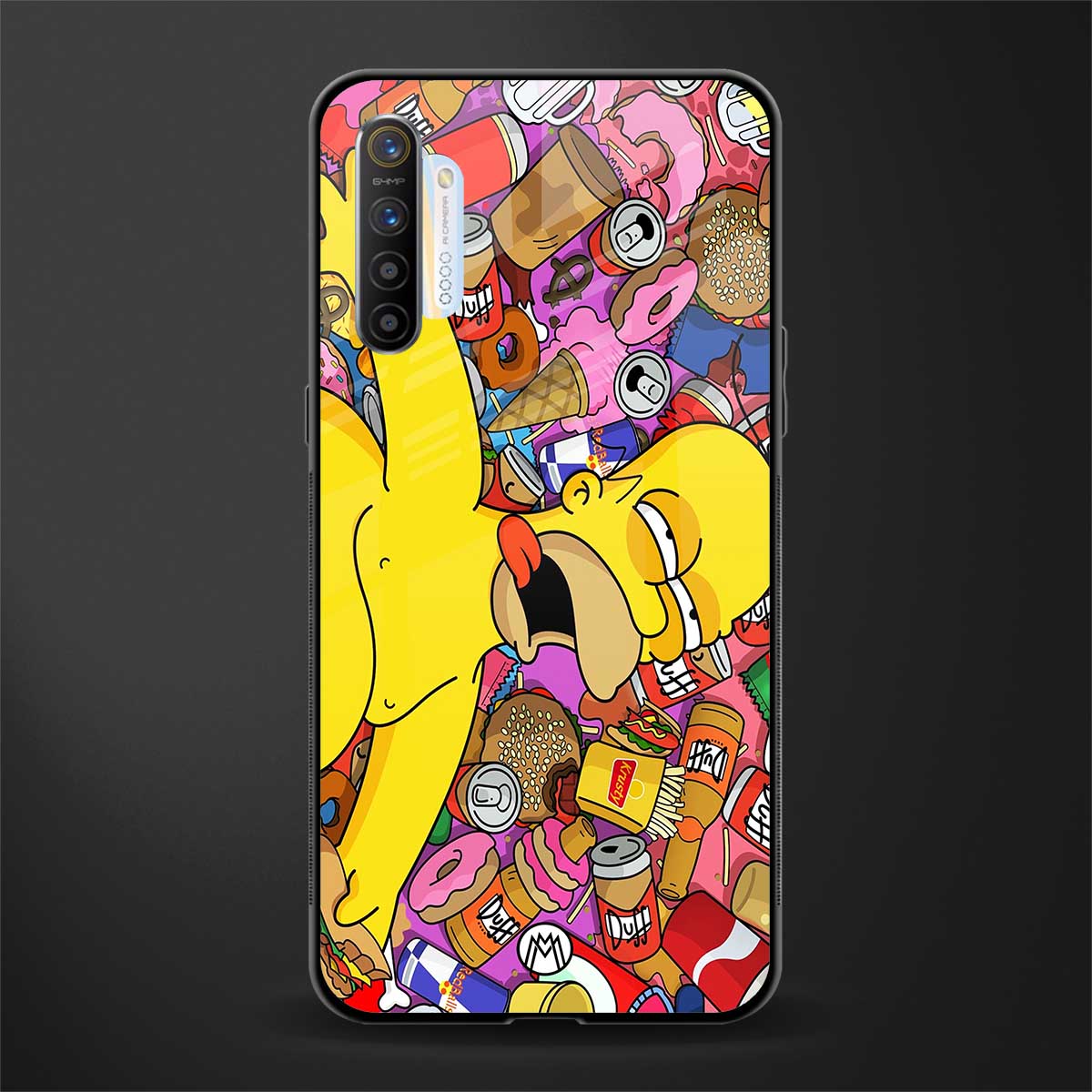 drunk homer simpsons glass case for realme x2 image