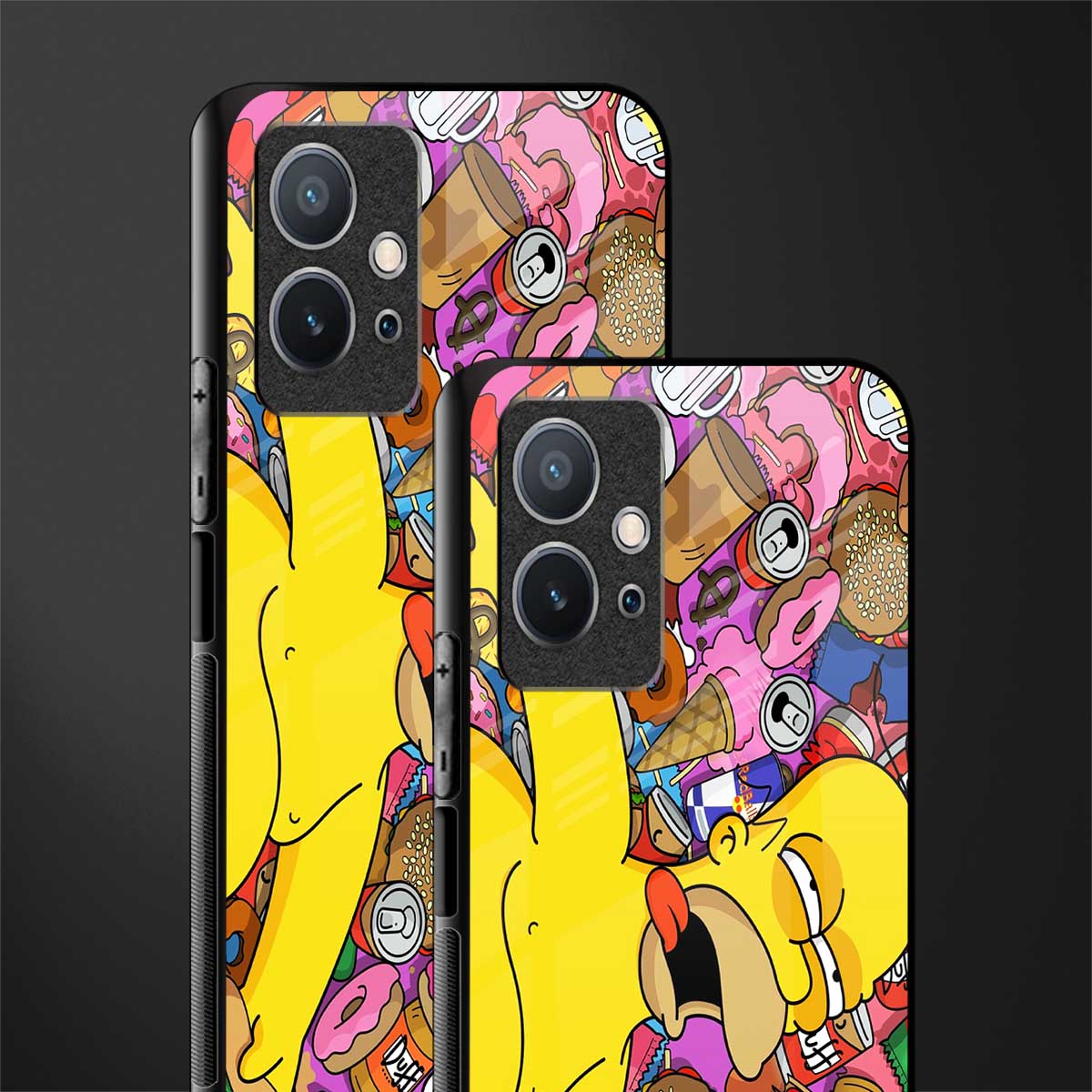 drunk homer simpsons glass case for vivo y75 5g image-2