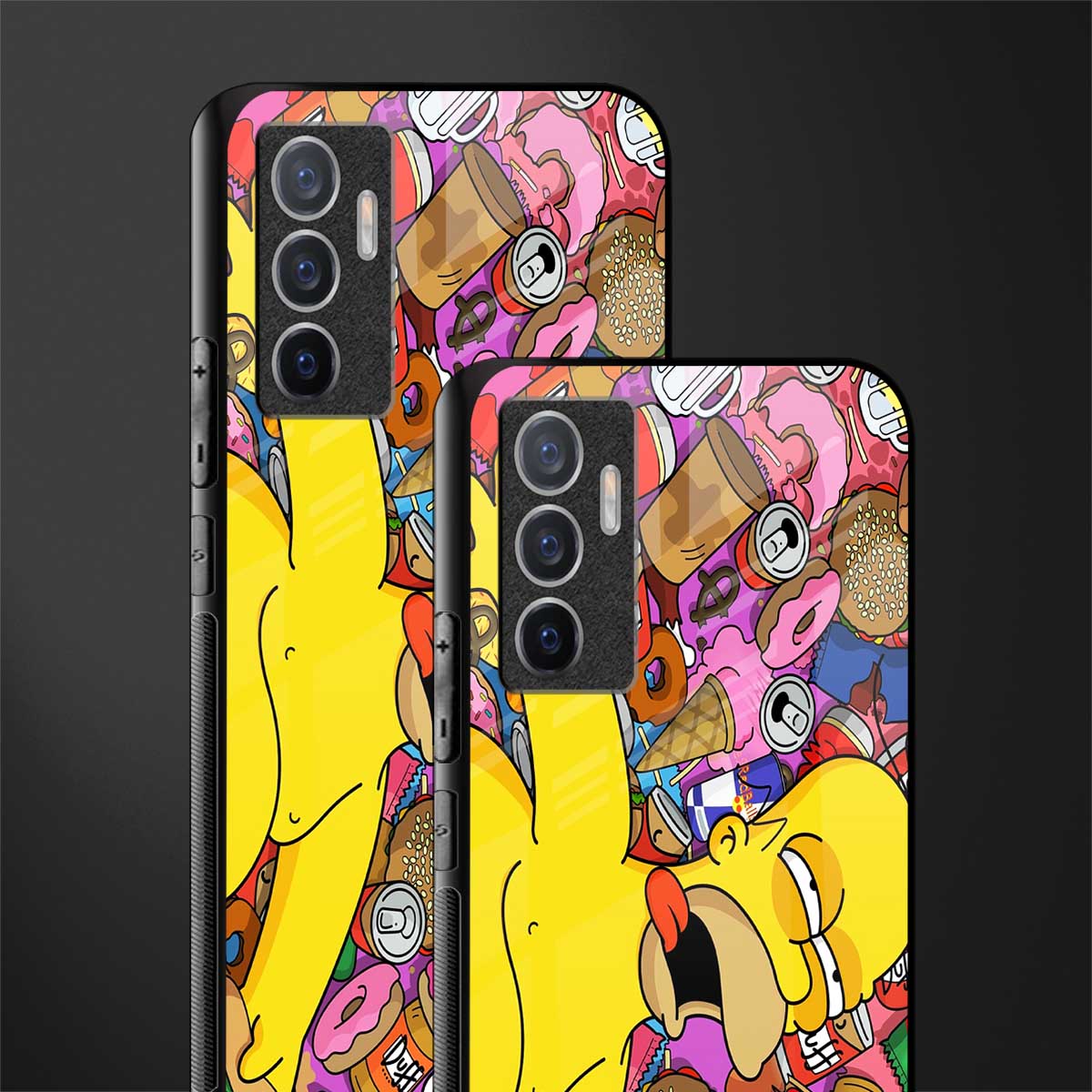 drunk homer simpsons glass case for vivo v23e image-2