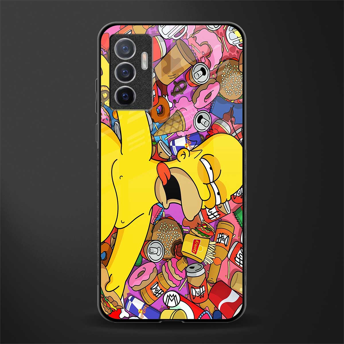 drunk homer simpsons glass case for vivo v23e image
