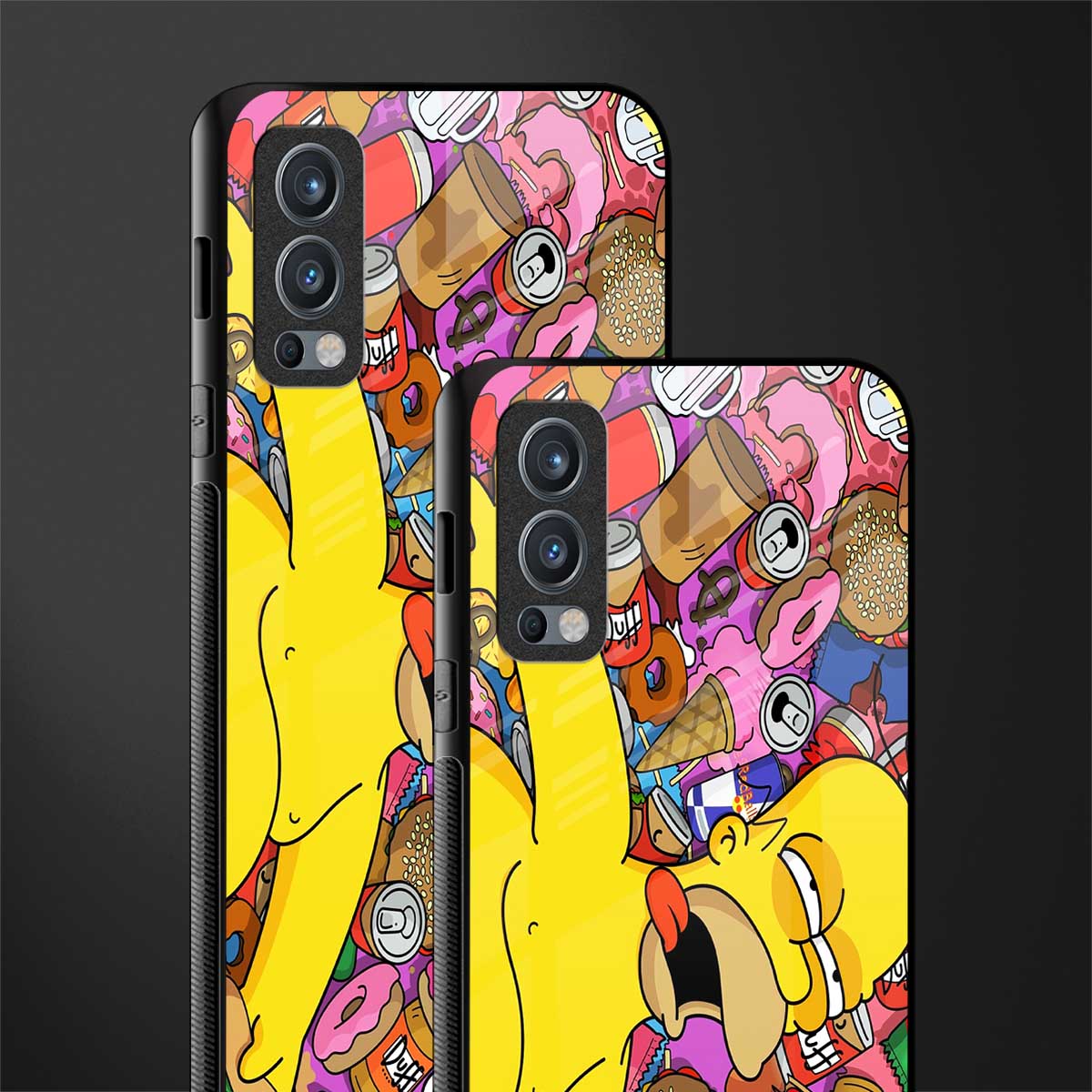 drunk homer simpsons glass case for oneplus nord 2 5g image-2