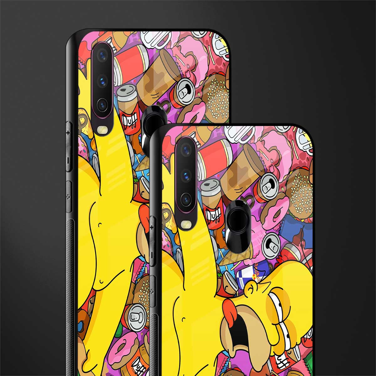 drunk homer simpsons glass case for vivo y15 image-2