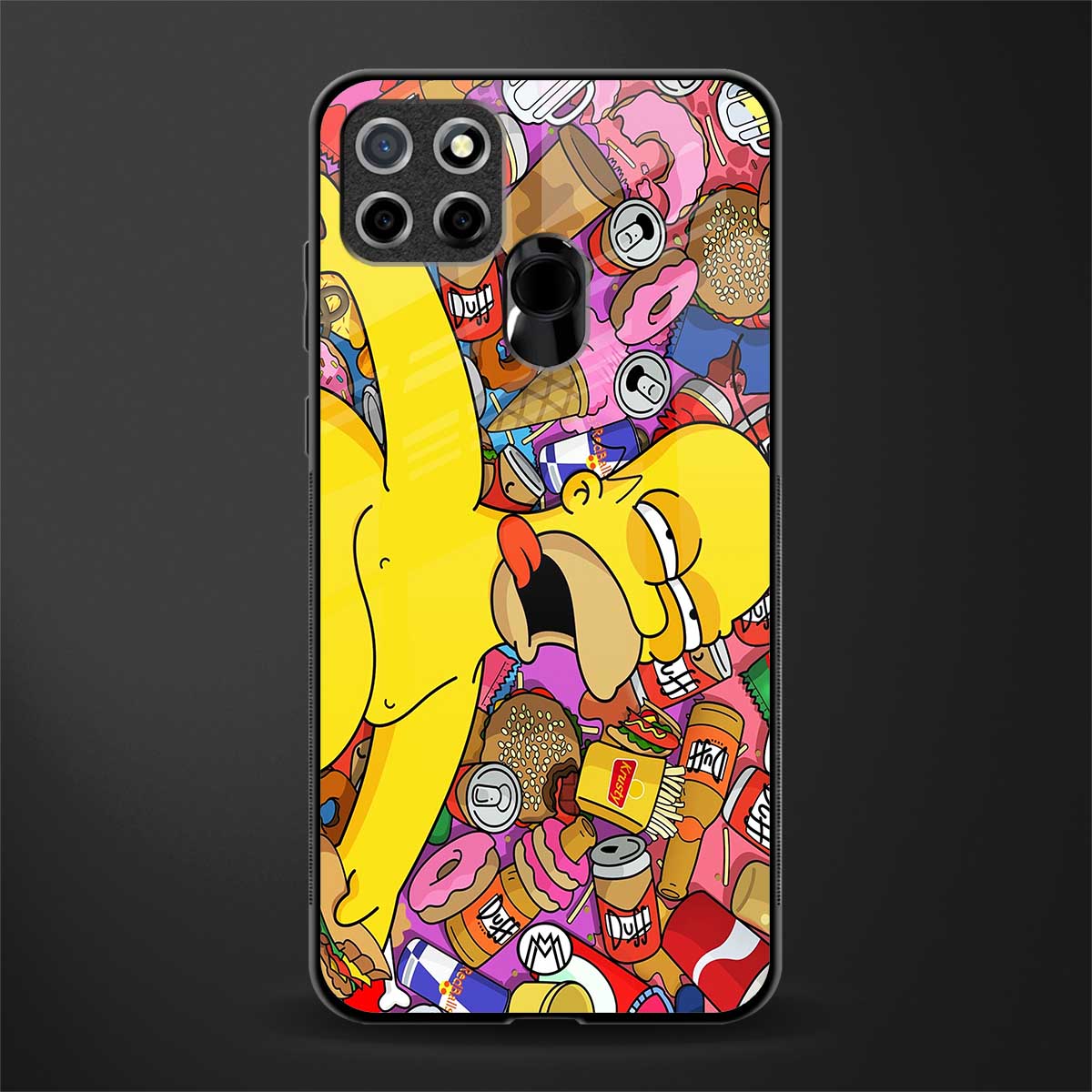 drunk homer simpsons glass case for realme narzo 30a image
